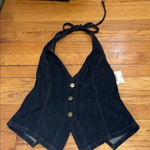 American Eagle Denim Halter Top